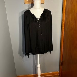 Jennifer Lopez Black Tie Up Blouse